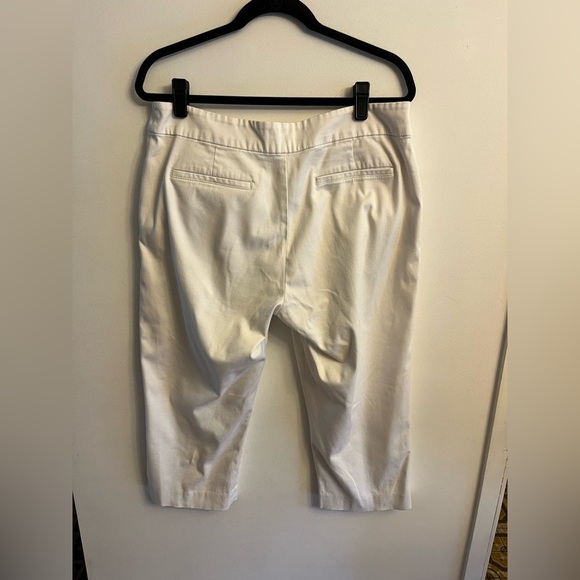 Chaps White Brushed Cotton Capri Pants Size 14 - Picture 2 of 6